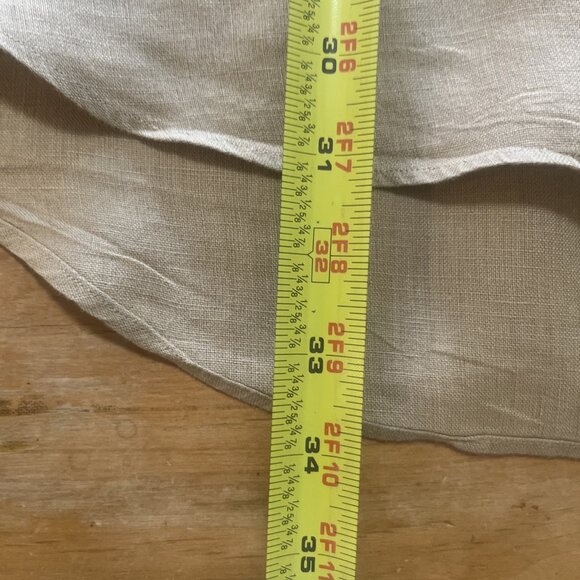 Ralph Lauren L Large Linen Blake Button Down Shirt Men Khaki Short Sleeve Logo - Picture 7 of 9